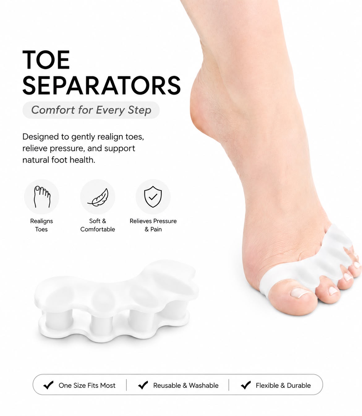 Pro Toe Separators – Foot Spacer for Comfort