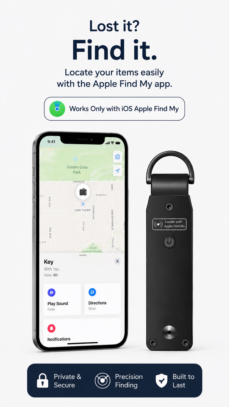 2-in-1 Key Organizer with Apple Tracker