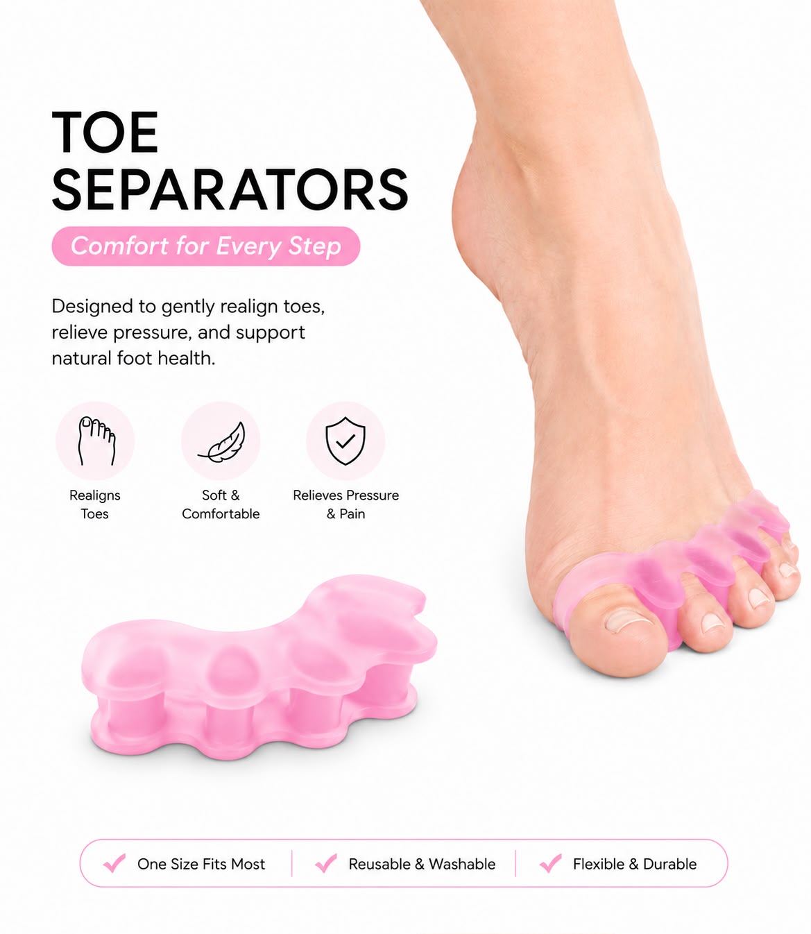 Pro Toe Separators – Foot Spacer for Comfort
